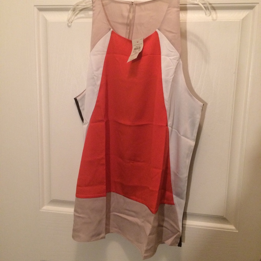New Ann Taylor orange/white/beige/black size 10